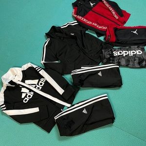 Lot of adidas and air Jordan track suits size 5 boys